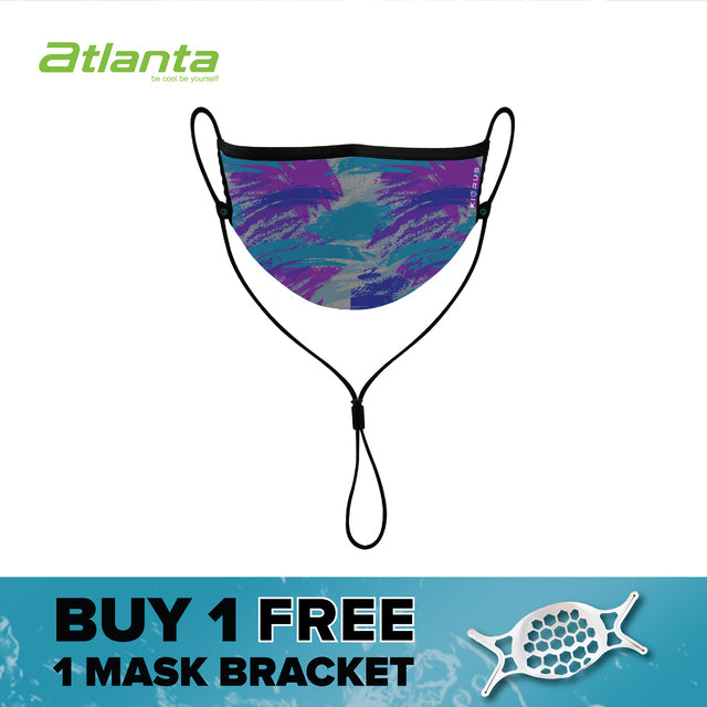 Atlanta X Kivrus 4 Layer Reusable Face Mask (Brush Purple)