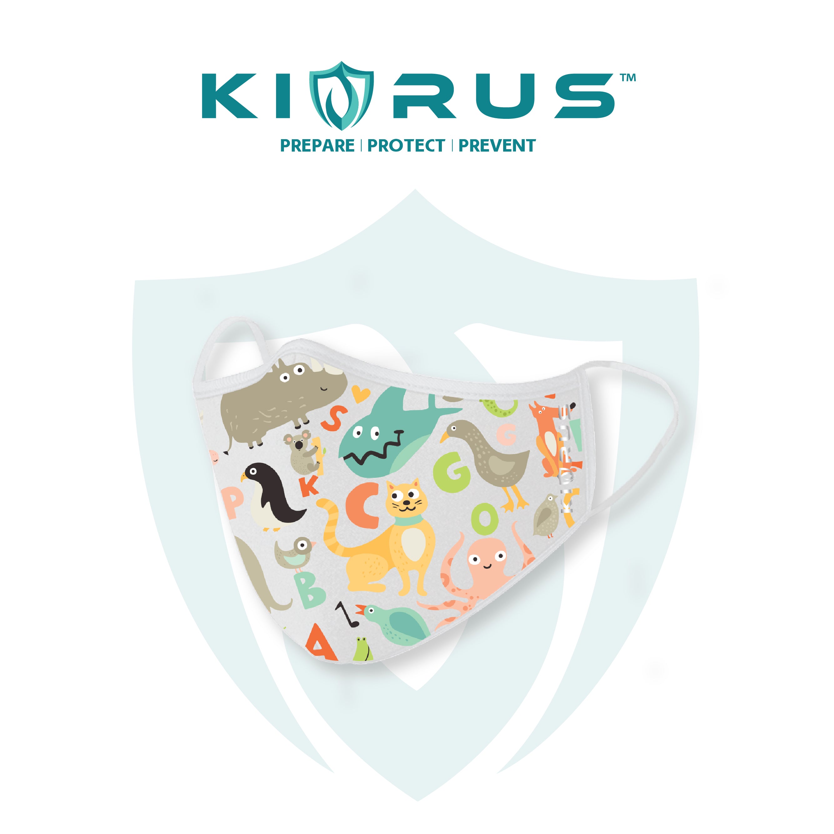 Atlanta X Kivrus 3 Layer Reusable Kids Face Mask | Animal Kingdom