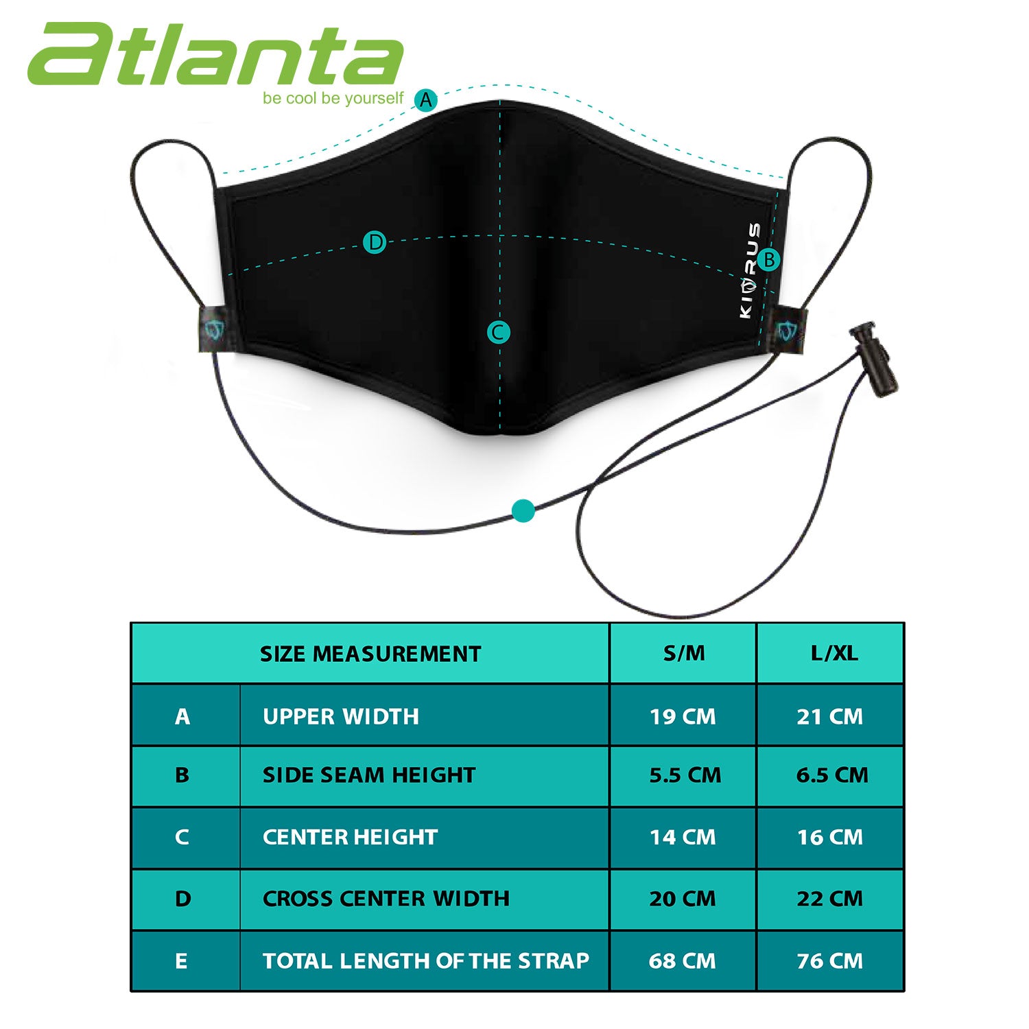 Atlanta X Kivrus 4 Layer Reusable Face Mask (Brush Navy)